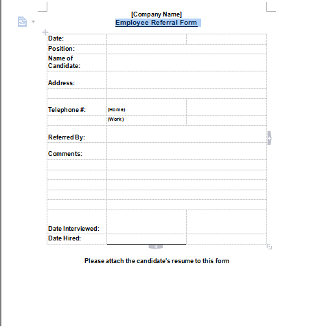 Employee Referral Form